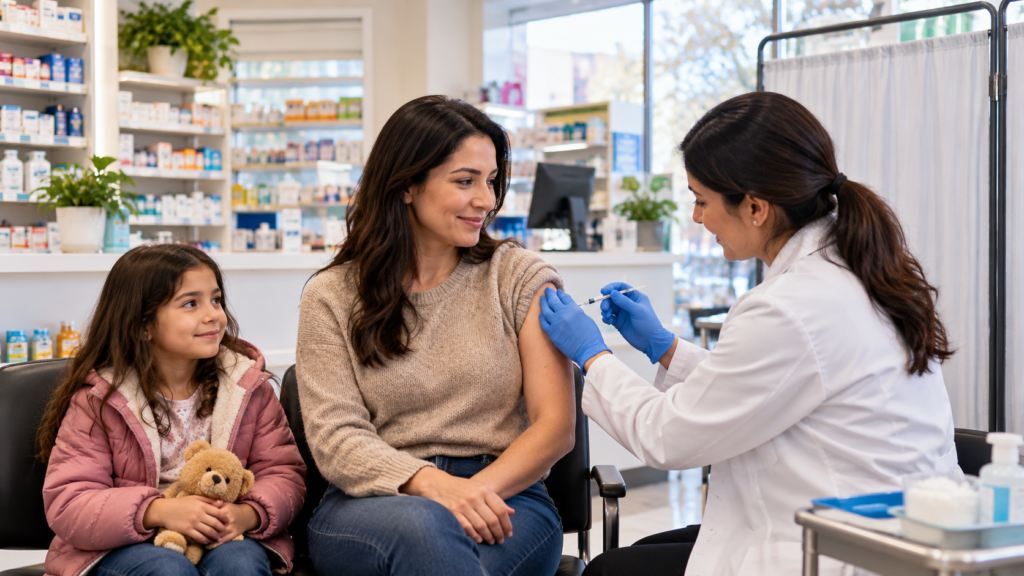 Pharmacy-Vaccination-with-Mother-and-Daughter